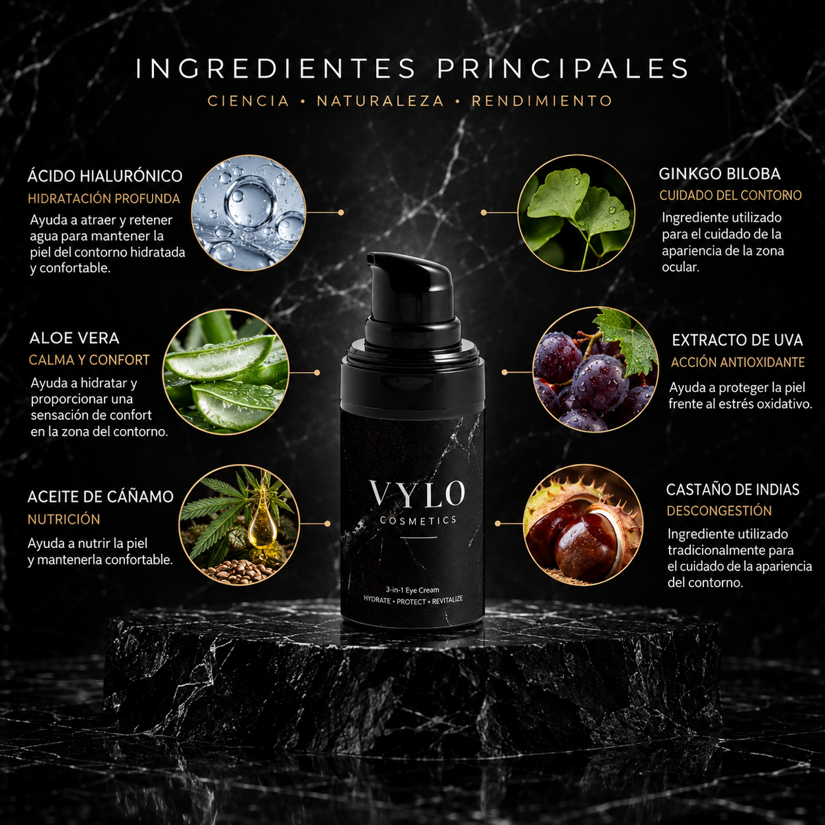 Crema para el Contorno de Ojos 3 en 1